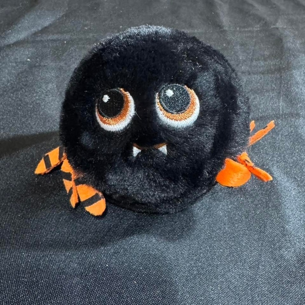 TY Beanie Ball Black and orange‎ spider plush bouncy ball